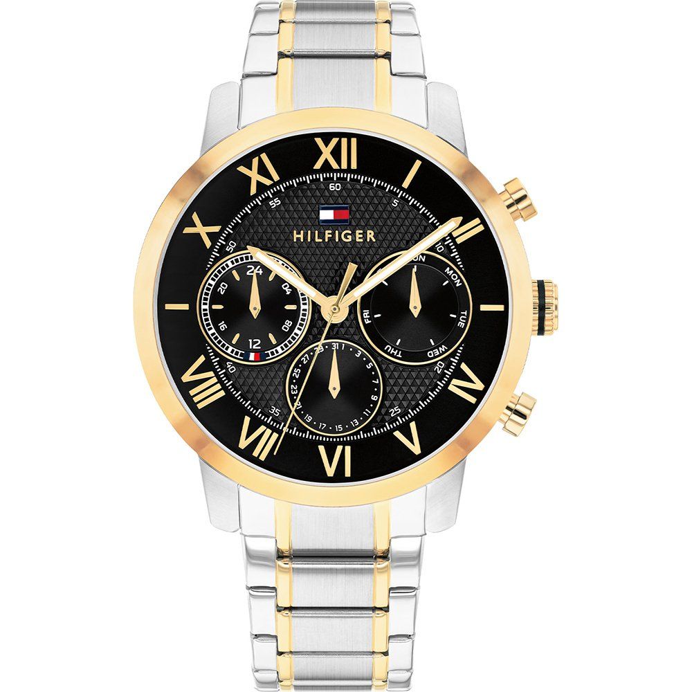 Tommy Hilfiger 1710729 Herren Armbanduhr Zweifarbig • Mineralglas • Edelstahlgehäuse