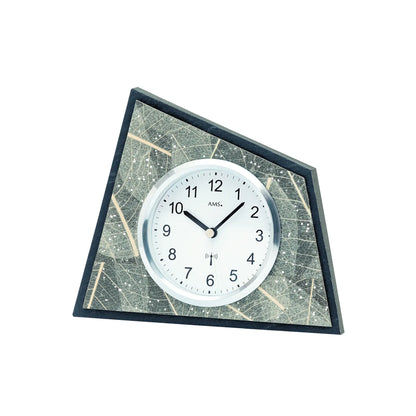 Reloj de mesa AMS F5177 con diseño de hoja natural • Radiocontrolado • Cristales Swarovski