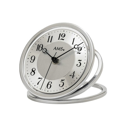 Reloj de mesa radiocontrolado AMS F5178, plateado • Mecanismo radiocontrolado • Cristal mineral