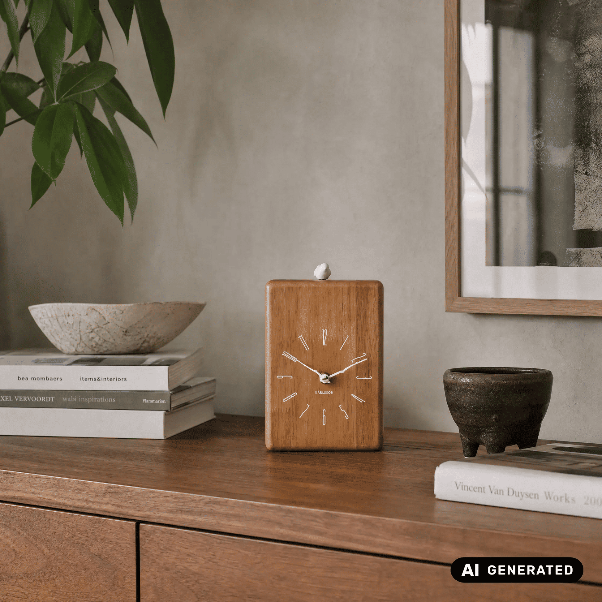 Holz-Wanduhr mit Kuckucksvogelaufsatz, quadratisches Design und weiß markierte Stundenzahlen