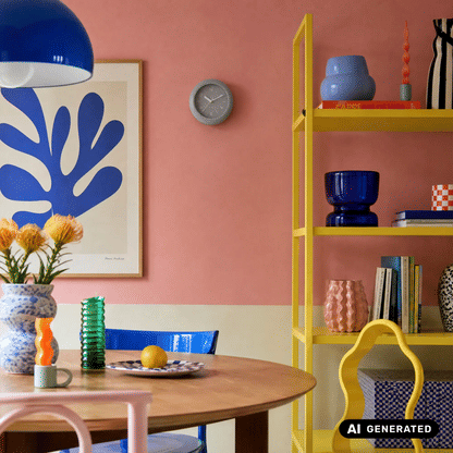 Wanduhr mit warmgrauem Rahmen und grauem Ziffernblatt, an der Wand montiert