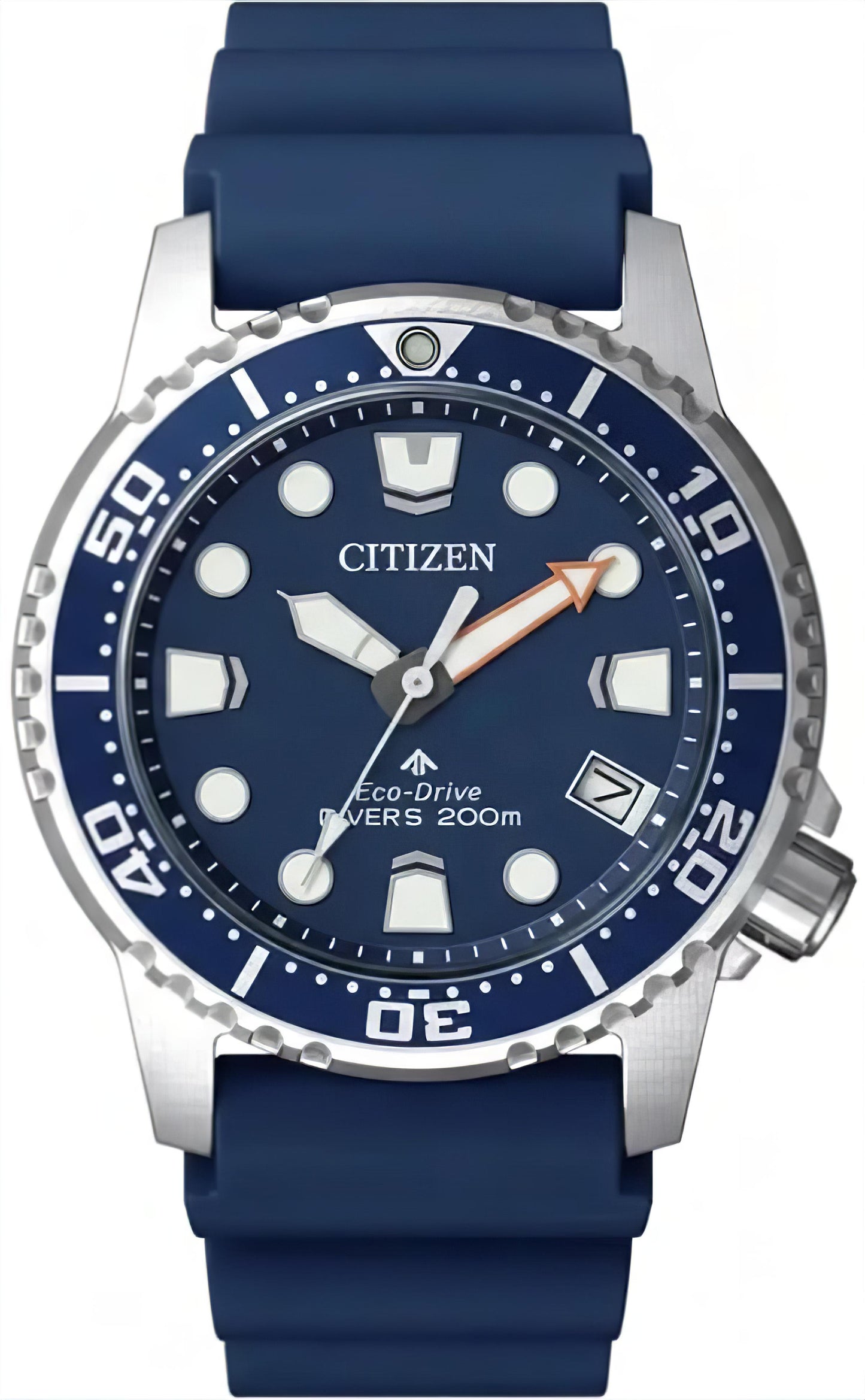 Citizen Promaster Eco-Drive Uhr mit blauem Zifferblatt und Silikonarmband, 200 m