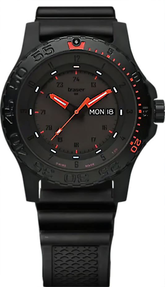 Reloj Traser P66 Red Combat 104148 para hombre • Trigalight H3 • Swiss Made