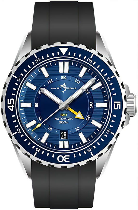 Reloj para hombre Marc & Sons GMT II MSG-008-11 • Sellita SW330-2 • 30 ATM