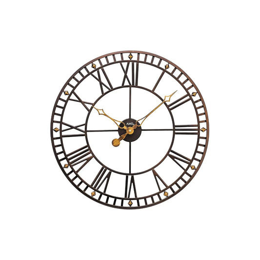 Reloj de pared AMS 9537 cobre • Mecanismo de cuarzo • Carcasa de metal