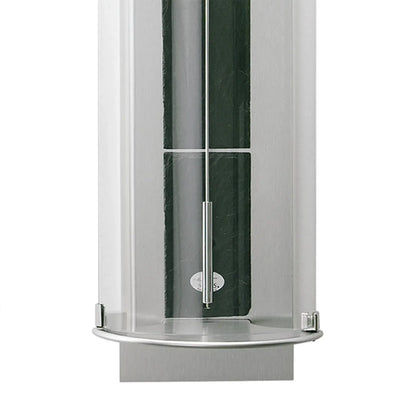 Väggklocka med transparent cylinderhölje, aluminiumram och synligt nedre urverk