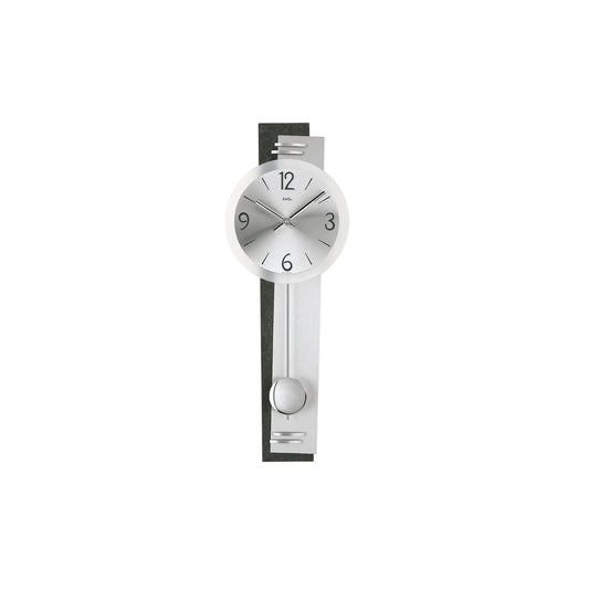 Reloj de pared AMS W7255 de pizarra • Mecanismo de péndulo de cuarzo • Cristal mineral