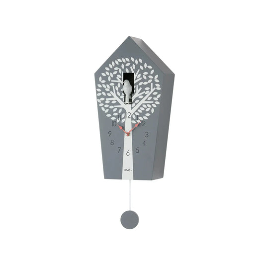 Reloj de pared AMS Wehingen W7287 antracita • Canto de cuco a cada hora • Desconexión nocturna automática