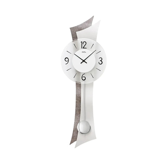 Reloj de pared AMS W7426 de haya • Mecanismo de péndulo de cuarzo • Carcasa de madera curvada