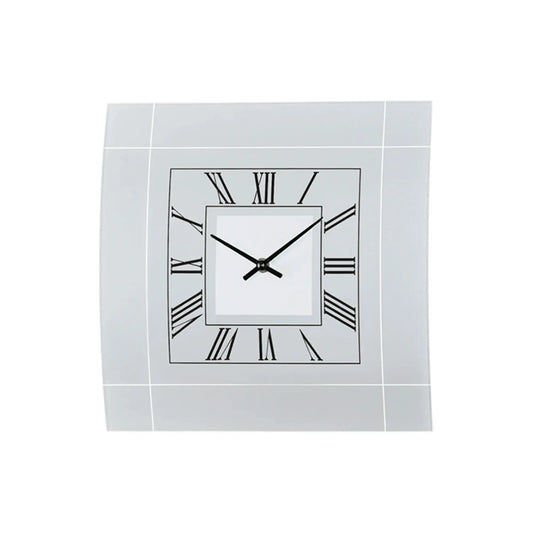 Reloj de pared AMS W9338 negro • Cristal mineral curvado • Mecanismo de cuarzo