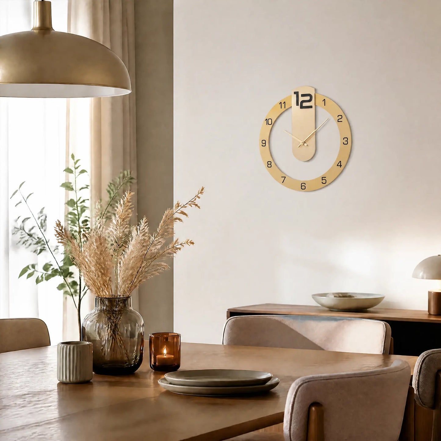 AMS W9713 Reloj de pared inalámbrico • Movimiento de cuarzo • 35 x 34 cm