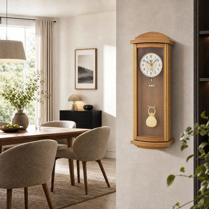 Reloj de pared AMS Funk F5015/18 • Caja de madera lacada • Péndulo con mecanismo de sonería Westminster