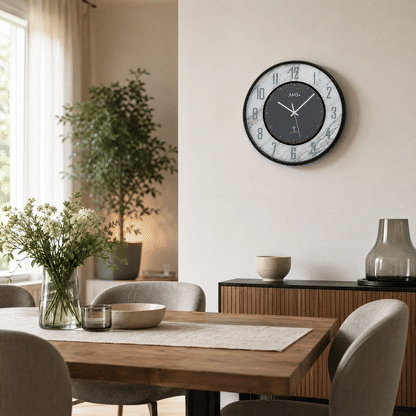AMS Reloj de Pared F5588A • Aspecto Mármol • Moderno