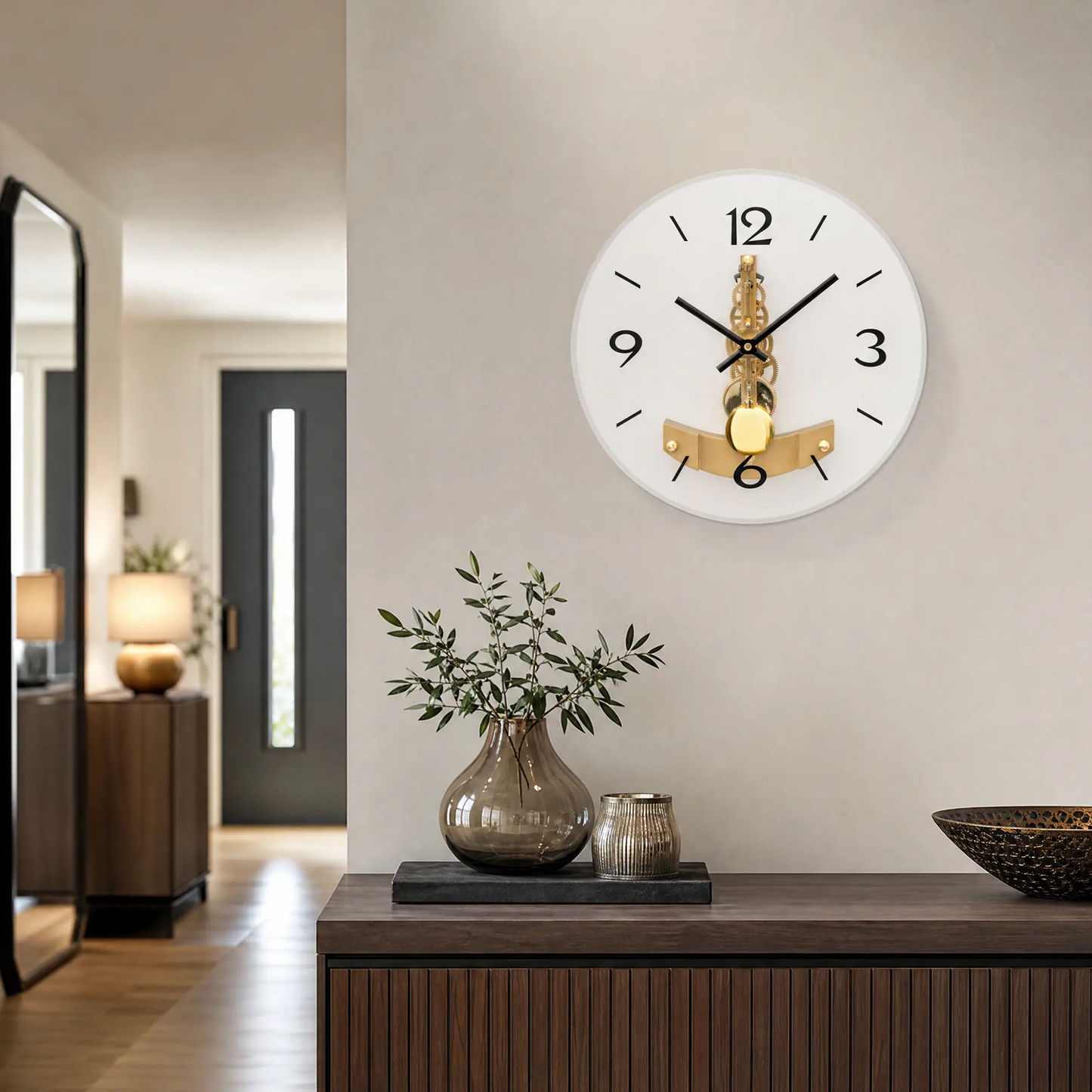 AMS Reloj de Pared R2755 • Mecanismo de 14 días • Cristal mineral impreso