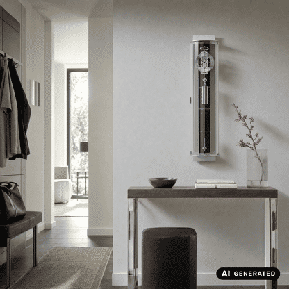 AMS Design R695 Zegar ścienny • Mechanizm linkowy • Łupek i aluminium