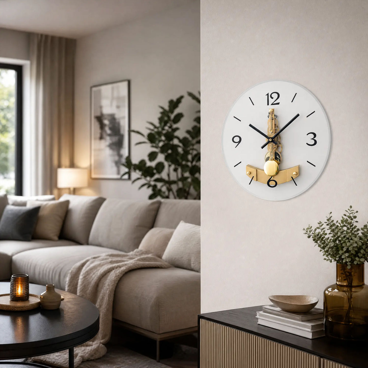 AMS Reloj de Pared R2755 • Mecanismo de 14 días • Cristal mineral impreso