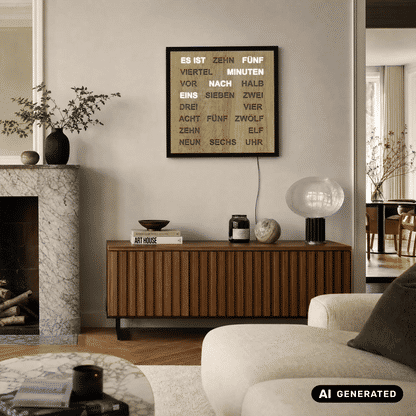 AMS T1267 Zegar ścienny Sonoma • Zegar słowny z wyświetlaczem LED • Zasilanie sieciowe 220V