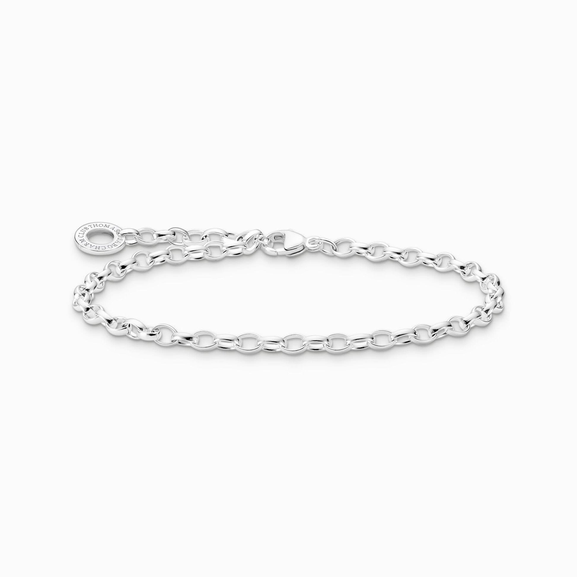 Pulsera de eslabones de plata con eslabones ovalados y cierre redondo
