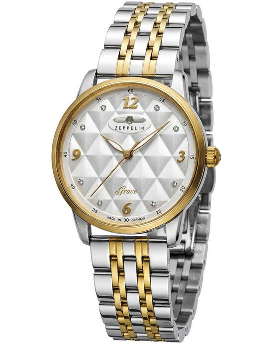 Zeppelin Grace 7347M-1 Damenuhr Weiß • 5 ATM Wasserdicht • Elegantes Quarzwerk