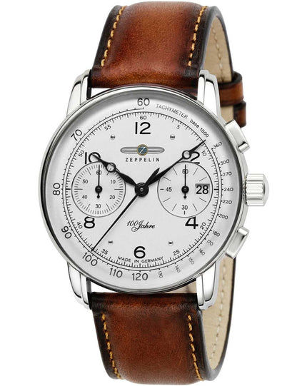 Zeppelin 8676-1 100 Jahre Zeppelin Herren Chronograph Schwarzsilber • Chronographenfunktion • 5 ATM wasserdicht