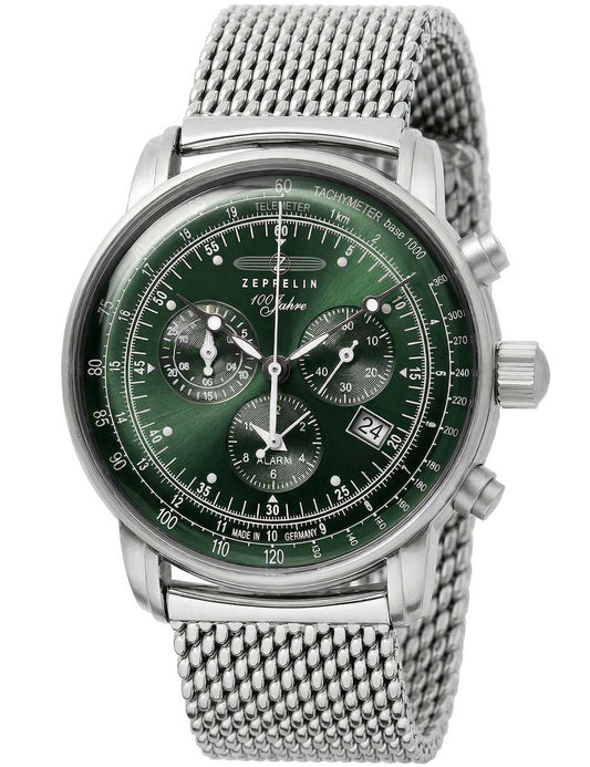 Zeppelin 100 Jahre 8680M-4 Herrenuhr Schwarz • Alarm-Chronograph • 5 ATM wasserdicht