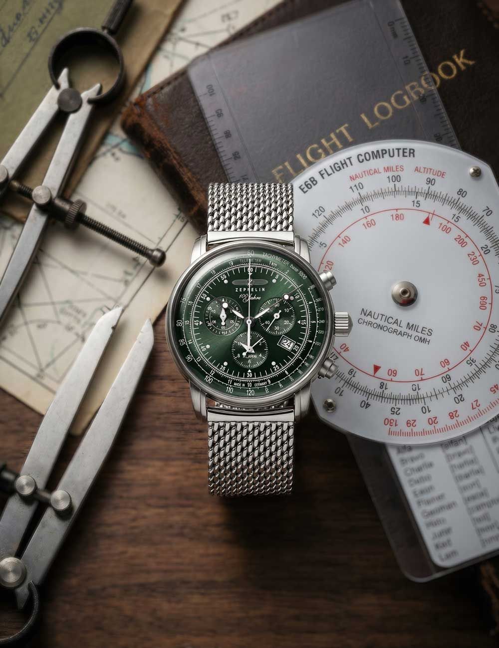 Zeppelin 100 Jahre 8680M-4 Herrenuhr Schwarz • Alarm-Chronograph • 5 ATM wasserdicht, Bild 4