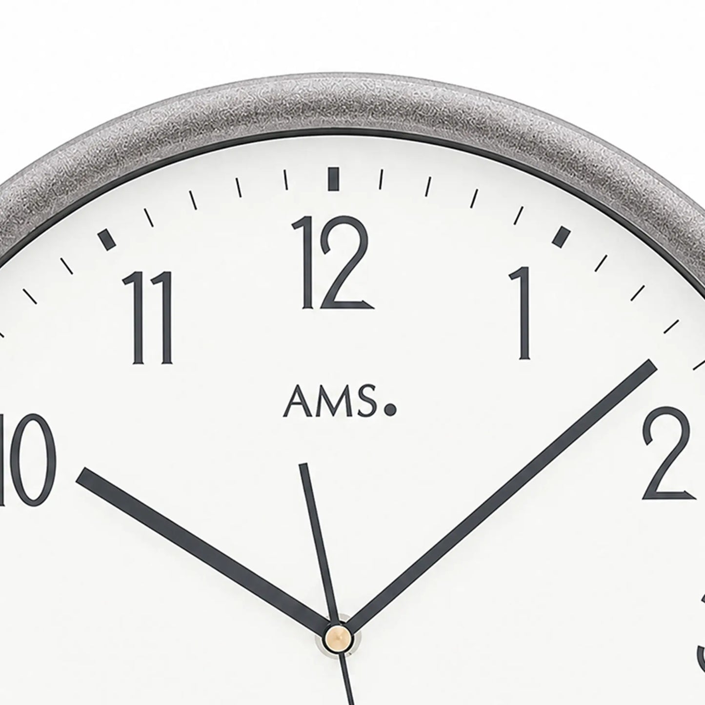 reloj de pared moderno ams f5576g detalle esfera marca