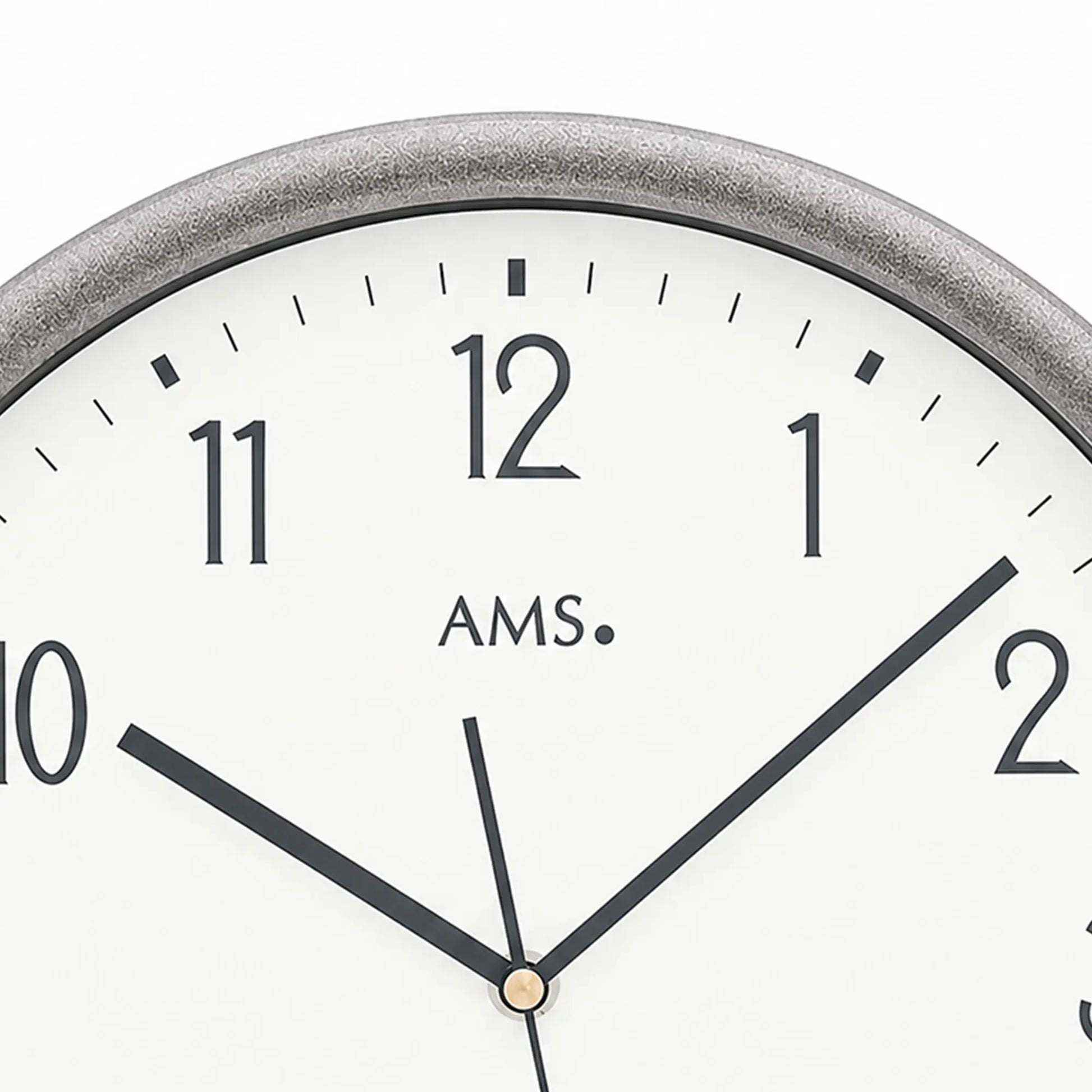 reloj de pared moderno ams f5576g detalle esfera marca