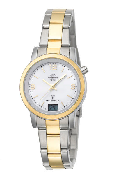 Master Time Basic MTLA-10305-12M Damen Armbanduhr Bicolor • Funk-Automatik • Leuchtzeiger