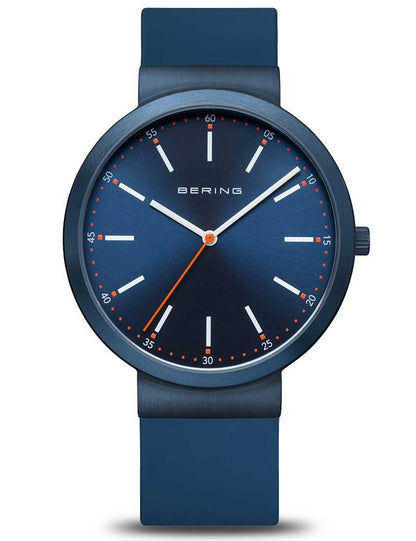 Bering Classic 10141-397 Herren Armbanduhr Blau • Saphirglas • Silikon-Set mit 2 Armbändern, Bild 2