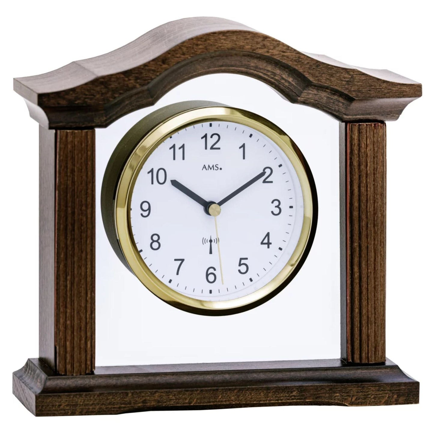 AMS Table Clock 19x18x6 cm Walnut • Radio-controlled movement • Silent
