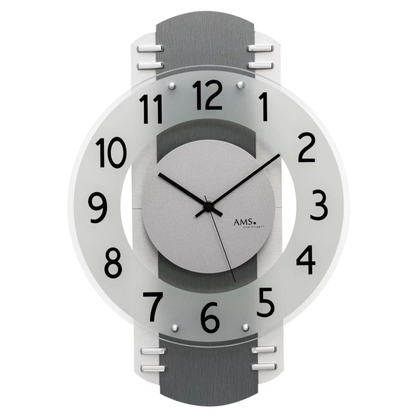 AMS Wall Clock 30x26x5 cm Wood • Precise Radio-Controlled Movement • Modern Design