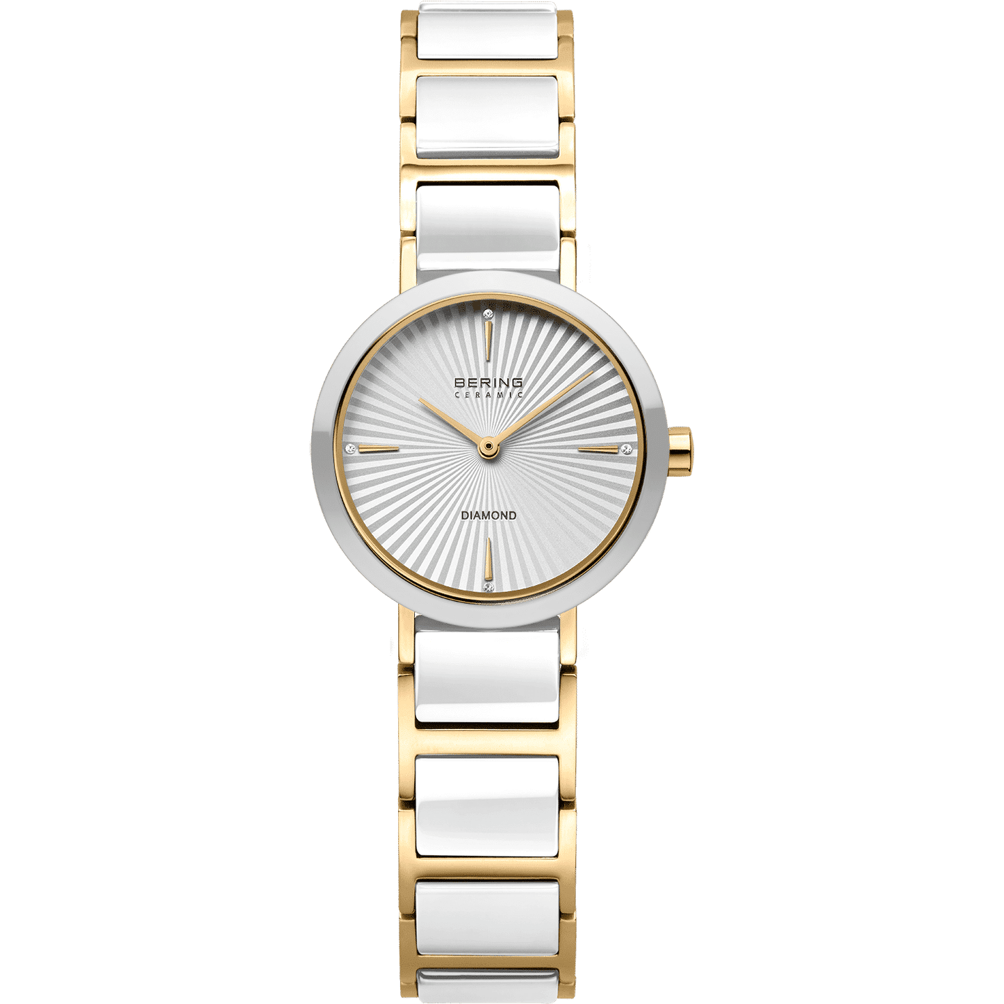 Bering Ceramic 10725-758 Damen Armbanduhr • Saphirglas • Hochglanz-Keramiklünette