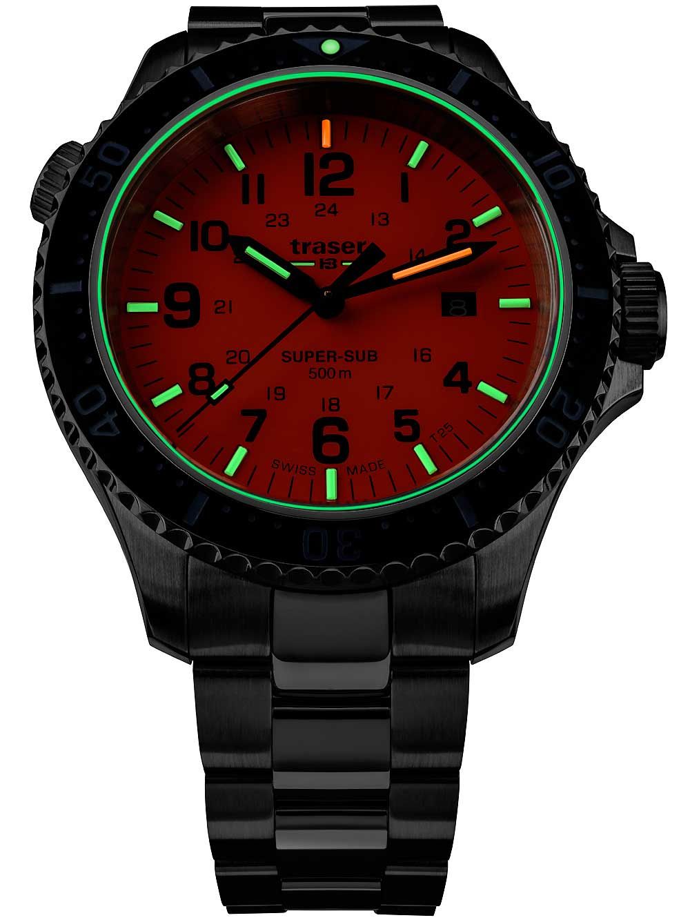 Traser H3 P67 T25 SuperSub 109381 Herrenuhr Orange • Tritium-Leuchtmasse H3 • 50 ATM Wasserdicht, Bild 5