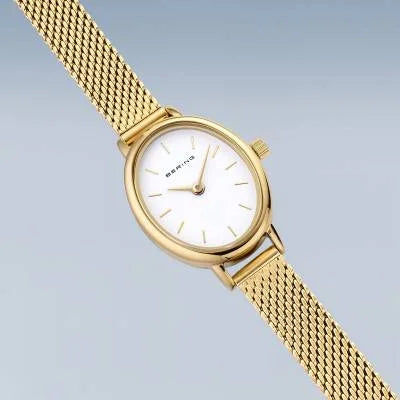 Bering Classic 11020-334 Damenuhr Gold • Saphirglas • Milanaise-Armband, Bild 3