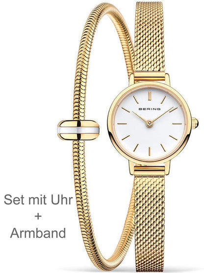 Bering Classic 11022-334-Lovely-1-GWP170 Damen Armbanduhr Gold • Saphirglas • Skandinavisches Design