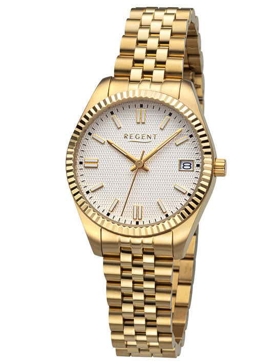 Regent BA-877 Damenuhr Goldfarben/Silberfarben • Edelstahl-Jubiléearmband • 10 bar Wasserdicht