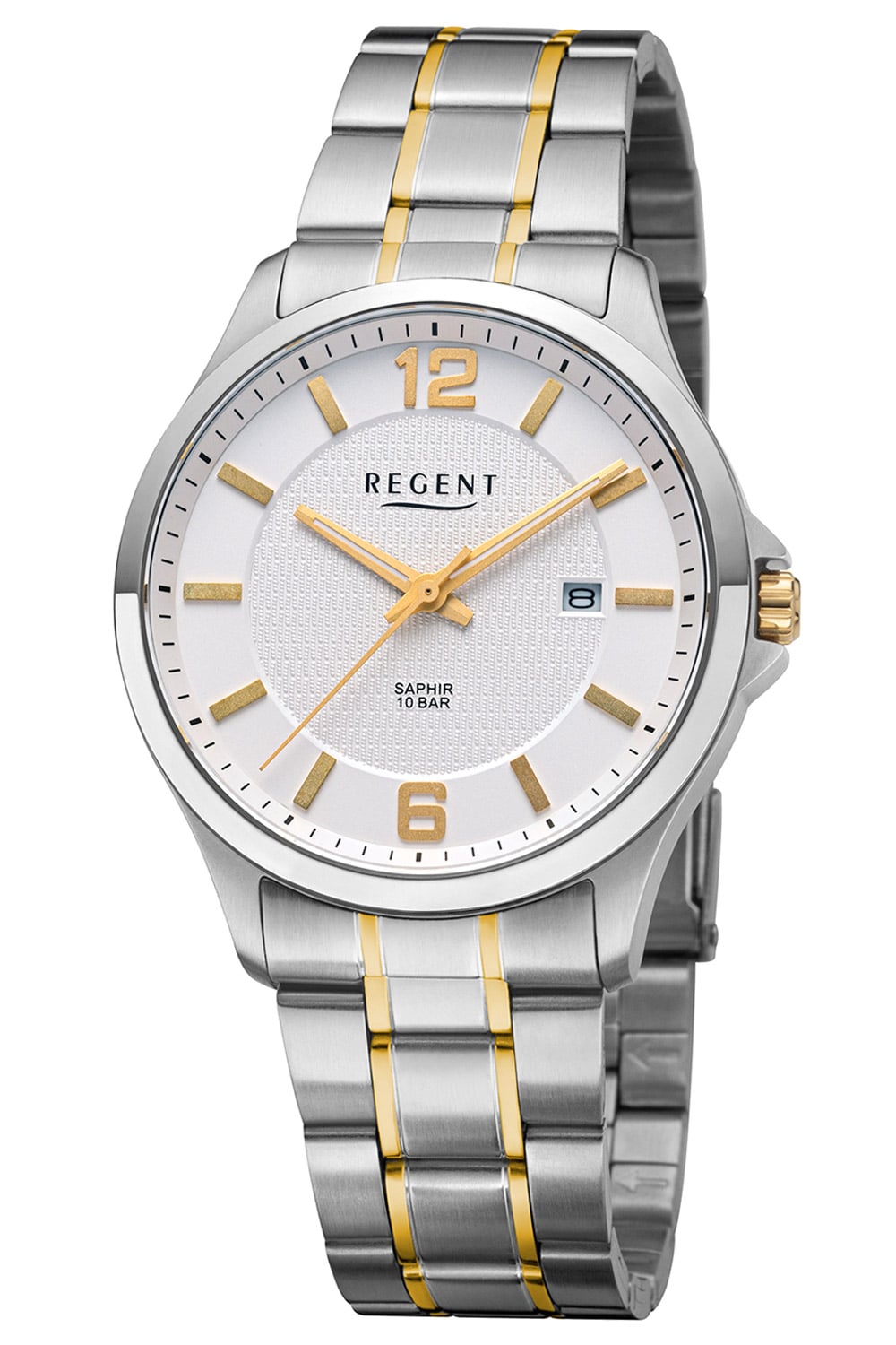 Regent F-1678 Herrenuhr Bicolor • Saphirglas • Quarzwerk mit Datumsanzeige