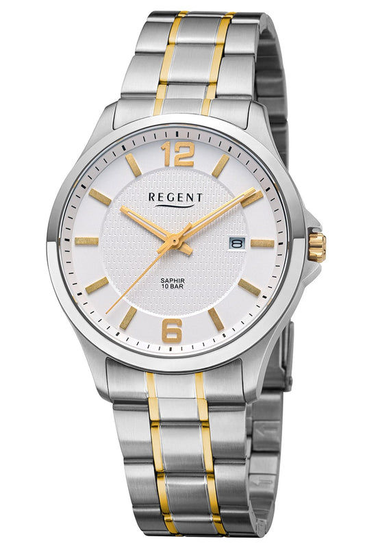 Regent F-1678 Herrenuhr Bicolor • Saphirglas • Quarzwerk mit Datumsanzeige