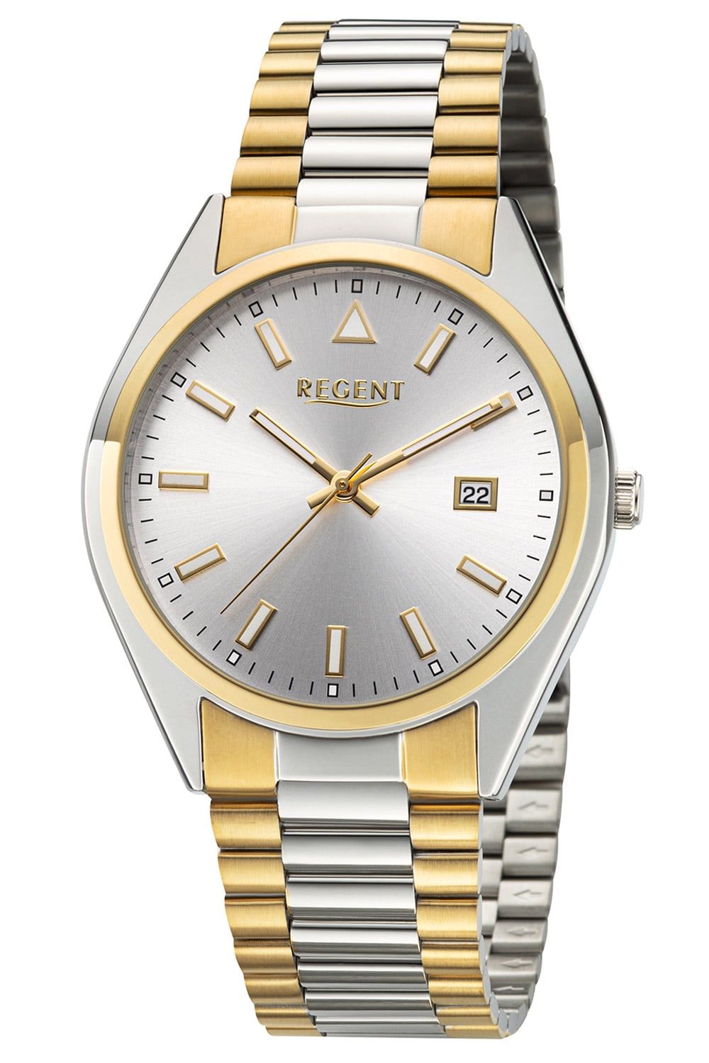 Regent F-1645 Herrenuhr Zweifarbig • Quarzwerk • Bicolor-Edelstahlarmband