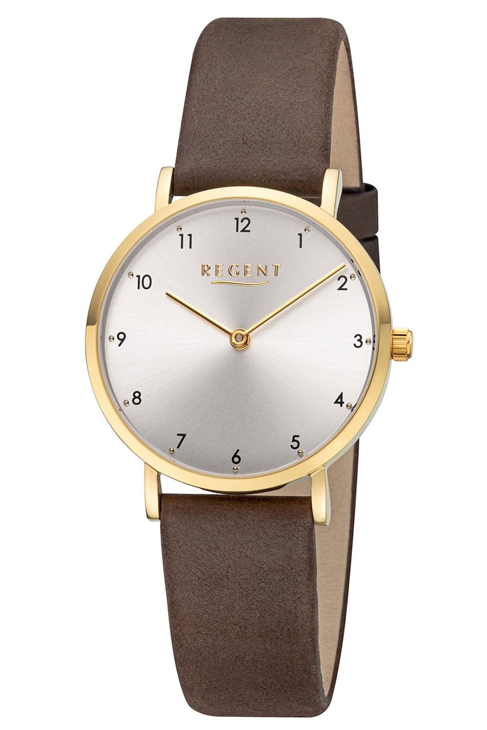 Regent F-1640 Damenuhr Braun/Goldfarben • Präzises Quarzwerk • Modisches Design