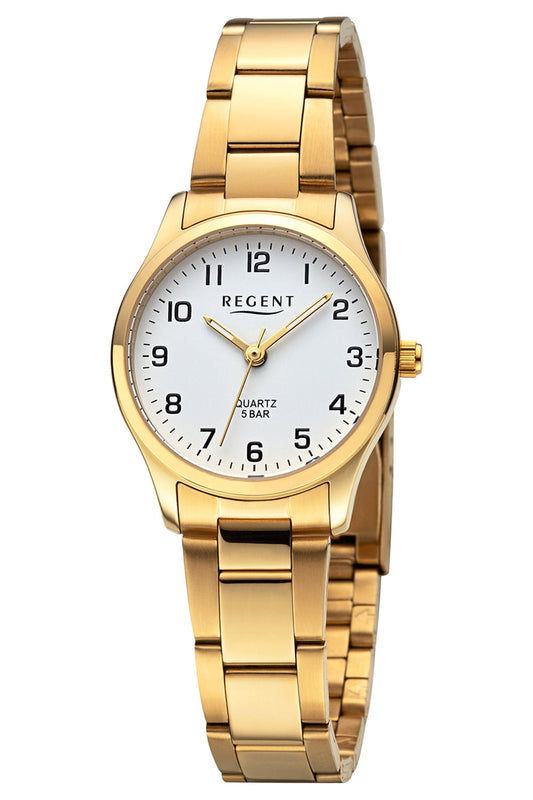 Regent F-1421 Damenuhr Goldfarben • Mineralglas • Quarzwerk