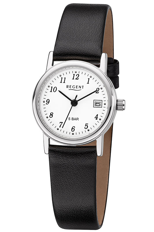 Regent F-827 Damenuhr Silber • Quarzwerk • Datumsanzeige