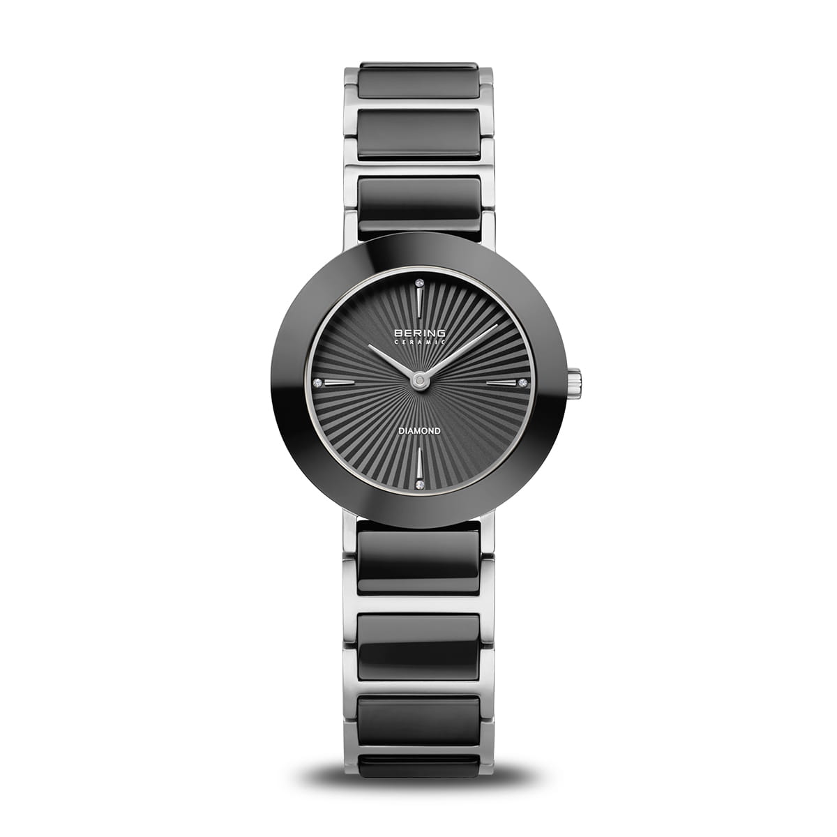 Bering Ceramic 11429-702 Damenuhr Silber • Saphirglas • Echter Diamantbesatz