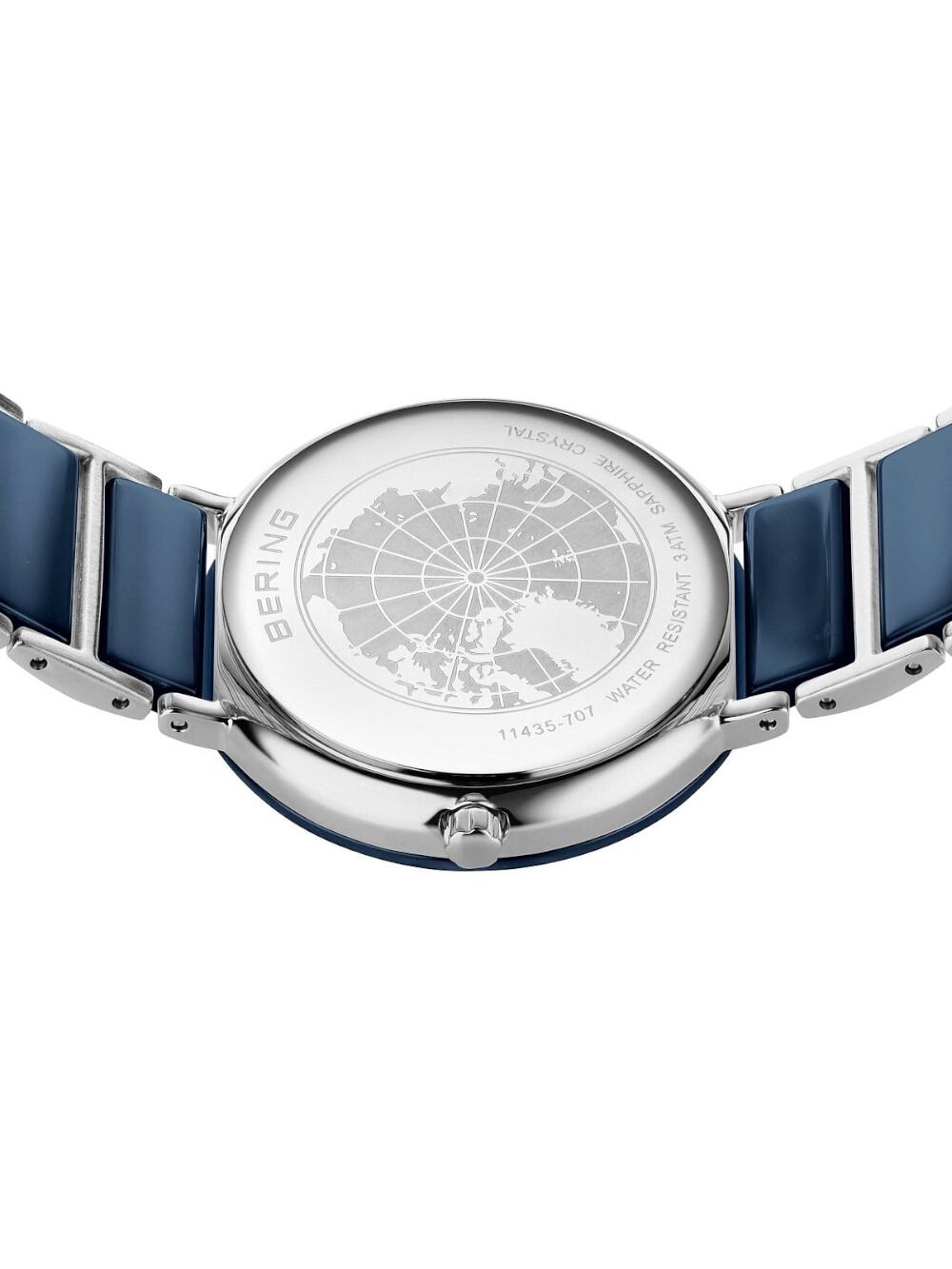 Bering Ceramic 11435-707 Damen Armbanduhr Silber • Saphirglas • Diamant-Indizes, Bild 3