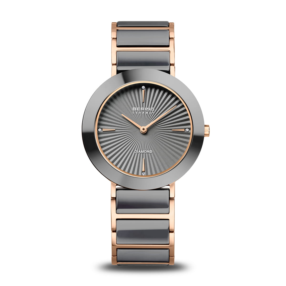 Bering Ceramic 11435-768 Damenuhr Roségold • Saphirglas • 4 echte Diamanten