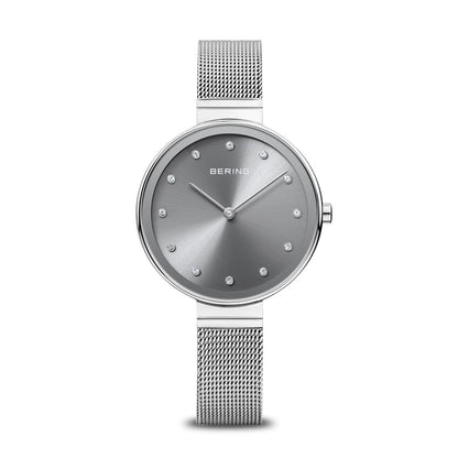 Bering Classic 12034-009 Damenuhr Silber • Saphirglas • Milanaise-Armband