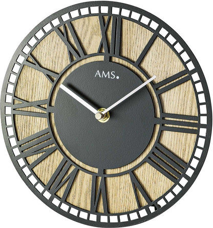 AMS Table Clock 22x22x6 cm Metal • Precise Quartz Movement • Timeless Design