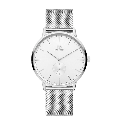 Danish Design Akilia IQ62Q1250 Herrenuhr Silber • Petite-Sekunde • Milanaisearmband