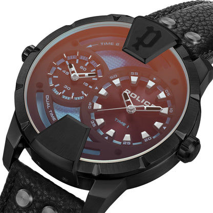 Police Huntley PEWJA0022001 Herrenuhr Schwarz • Dualzeit • Mineralglas, Bild 4
